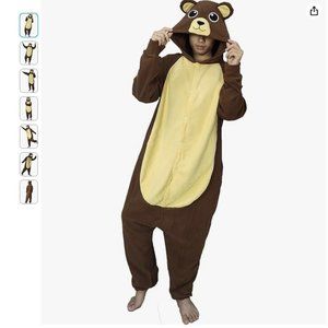 Brown Bear Adult Onesie Costume (Size S and XL)